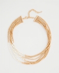 Chicos Multi-Strand Beaded Short Necklace - MIXED METALS