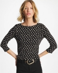 Chicos Polka Dot Pima 3/4 Sleeve Tee - BLACK Chicos Polka Dot Pima 3/4 Sleeve Tee - BLACK