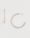 Chicos Silvertone Textured Hoop Earrings - SILVER