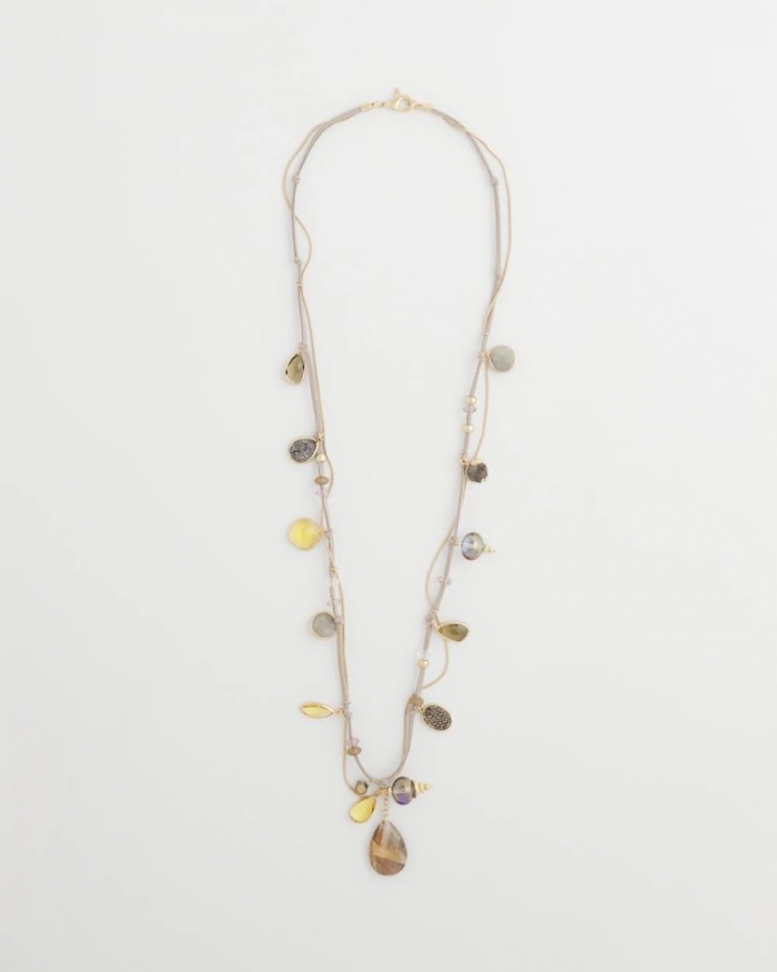 Chicos Drop Off Pendant Necklace - NEUTRAL