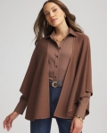 Chicos Crepe Open-Front Ruana - DRIED MUSHROOM Chicos Crepe Open-Front Ruana - DRIED MUSHROOM