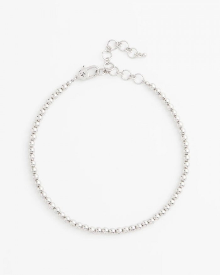 Chicos Silvertone Beaded Necklace - SILVER