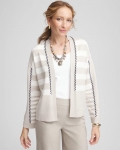 Chicos Striped Cardigan - ECRU