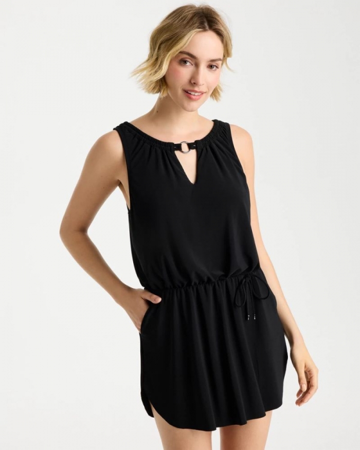 Chicos Magicsuit® Effie Solid Swim Dress - BLACK