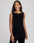 Chicos Travelers™ Velvet Side-Slit Tank - TRAVELERS BLACK Chicos Travelers™ Velvet Side-Slit Tank - TRAVELERS BLACK