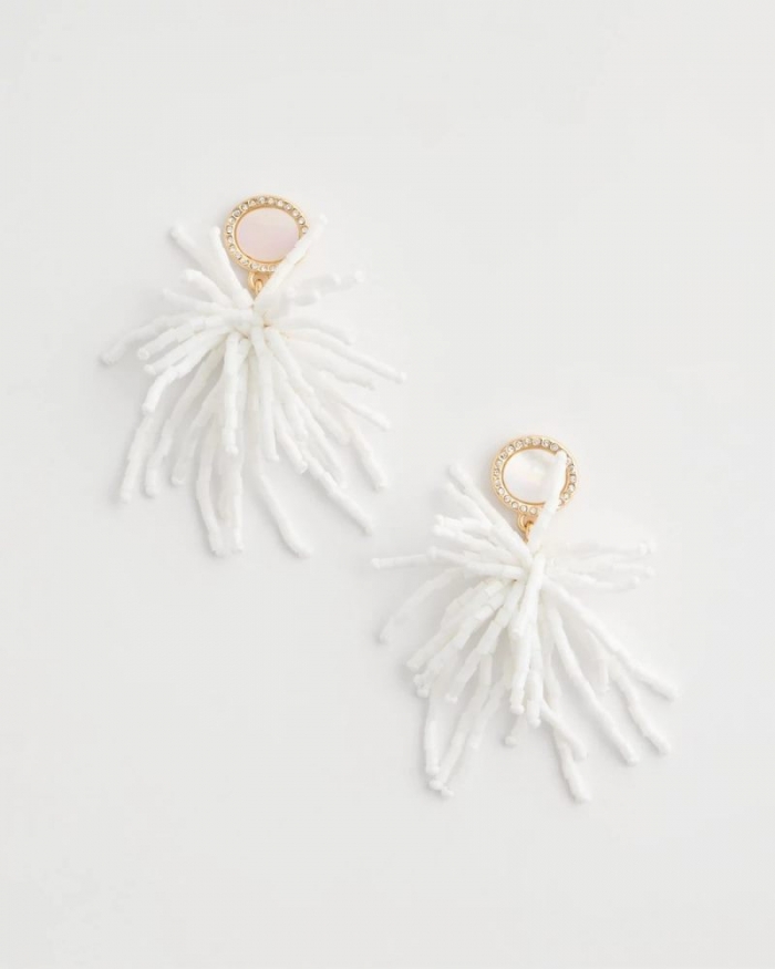 Chicos White Shell Firework Earrings - WHITE