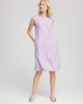 Chicos Sleeveless Scalloped Trim Dress - GENTLE LAVENDER Chicos Sleeveless Scalloped Trim Dress - GENTLE LAVENDER