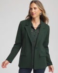 Chicos Single-Breasted Sweater Blazer - DARKEST SPRUCE
