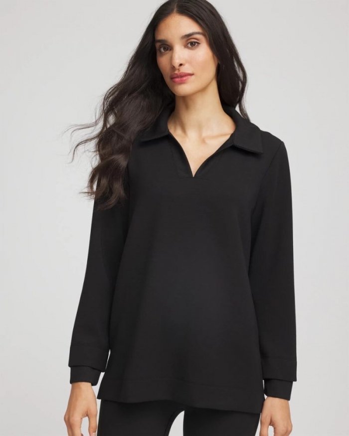 Chicos Zenergy® Collared Tunic - BLACK