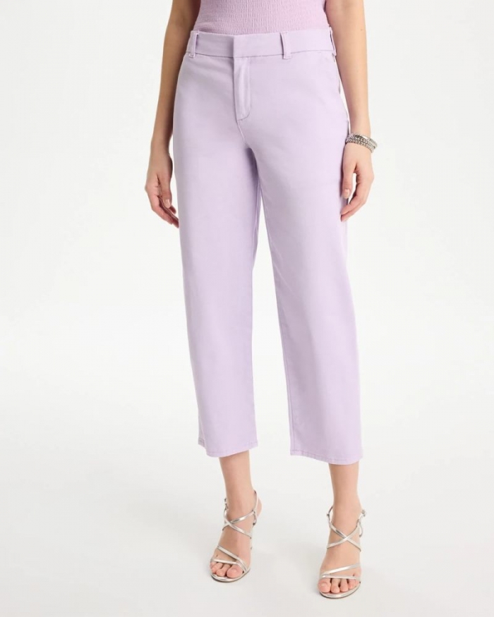 Chicos Relaxed Boyfriend Chino Crop Pants - ORCHID MIST