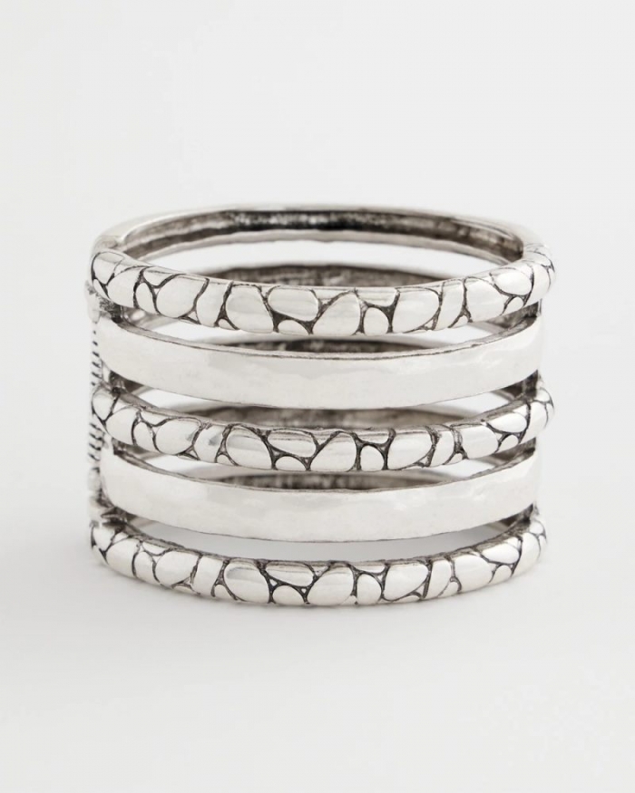 Chicos Silver Island Metals Cuff Bracelet - SILVER