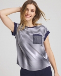 Chicos Zenergy® UPF Striped Tee - PASSPORT BLUE
