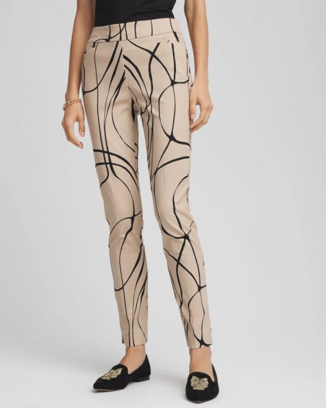 Chicos Brigitte™ Golden LeafSlim Ankle Pants - CHAMPAGNE FIZZ