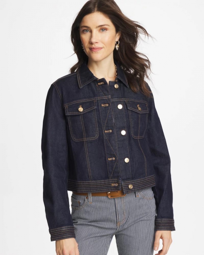 Chicos Denim Trucker Jacket - CEDAR RINSE