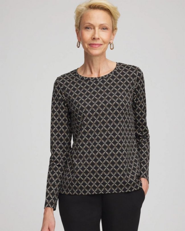 Chicos Zenergy® Weave Top - BLACK
