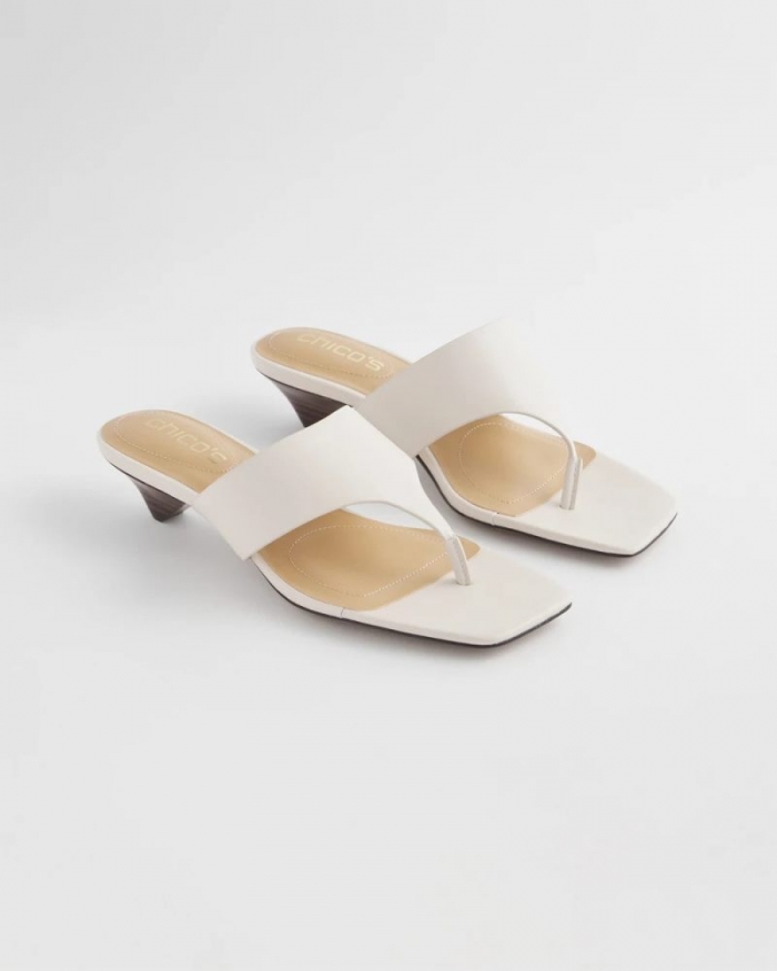 Chicos Julia Nappa Kitten Heel - BONE