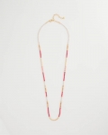 Chicos Coral Genuine Stone Long Necklace - CORAL