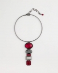 Chicos Red Linear Drop Collar Necklace - RED