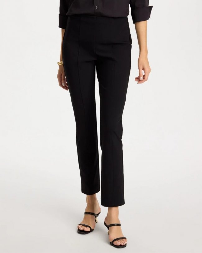 Chicos Petite Juliet Bi-Stretch Slim Ankle Pants - BLACK