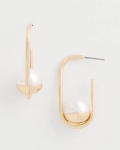 Chicos Pearl Gold Hoop Earrings - PEARL Chicos Pearl Gold Hoop Earrings - PEARL