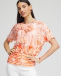 Chicos Touch of Cool™ Mesh Ruched Banded Hem Top - MELON MAMBO Chicos Touch of Cool™ Mesh Ruched Banded Hem Top - MELON MAMBO