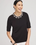 Chicos Crewneck Pullover Sweater - BLACK Chicos Crewneck Pullover Sweater - BLACK