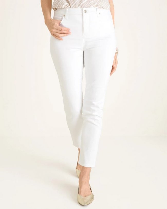 Chicos No-Stain Girlfriend Ankle Jeans - ALABASTER