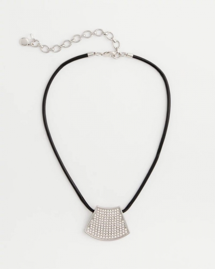 Chicos Silver Glitz Pendant Necklace - SILVER