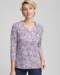 Chicos Printed Pima 3/4 Sleeve Tee - ENGLISH CREAM Chicos Printed Pima 3/4 Sleeve Tee - ENGLISH CREAM
