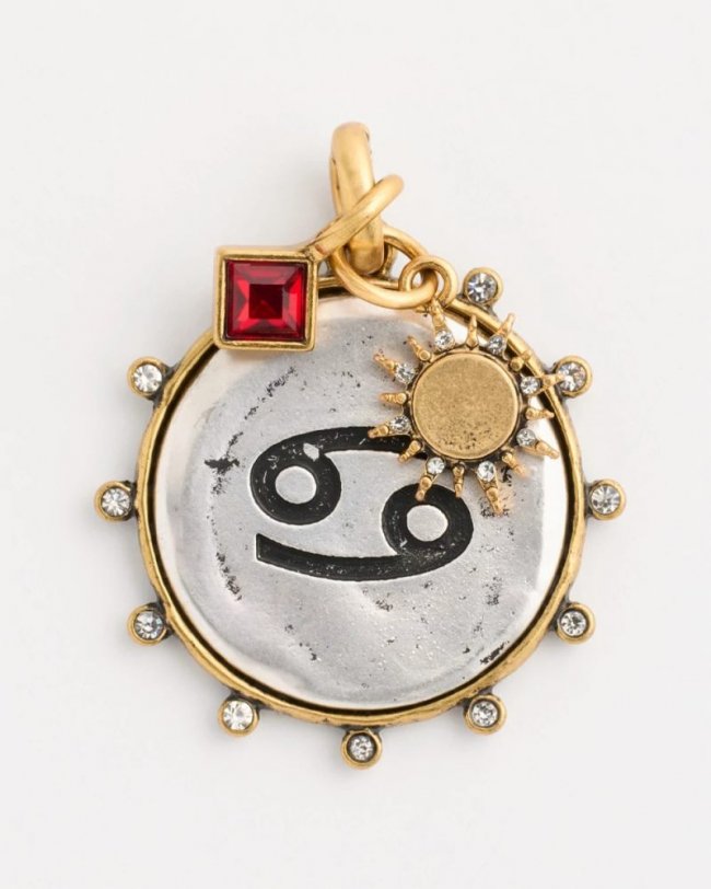 Chicos Cancer Zodiac Charm Pendant - MIXED METALS