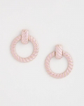 Chicos Pink Twist Drop Hoop Earrings - PINK
