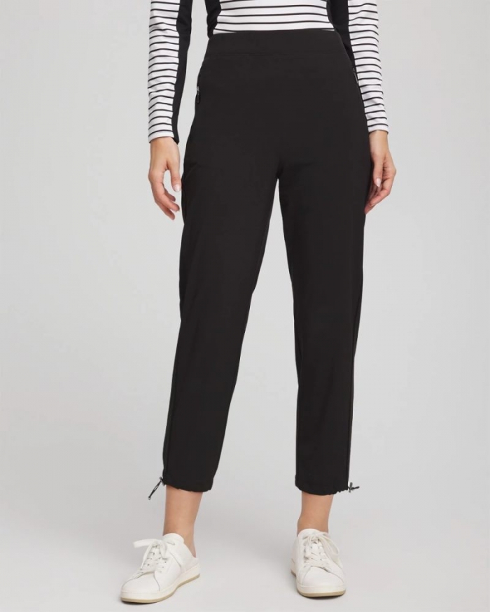 Chicos Zenergy® UPF Rib Mix Cropped Pants - BLACK
