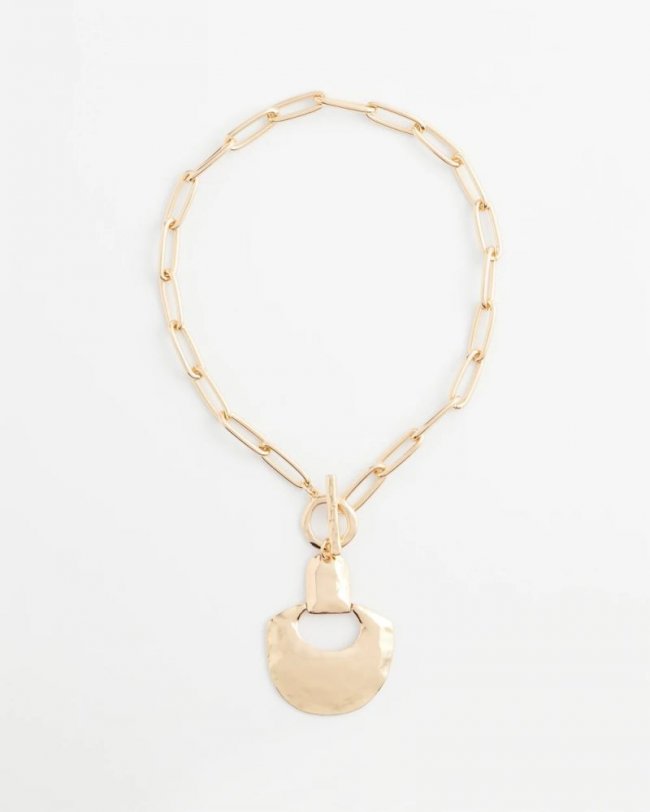 Chicos Goldtone Toggle Pendant Necklace - GOLD