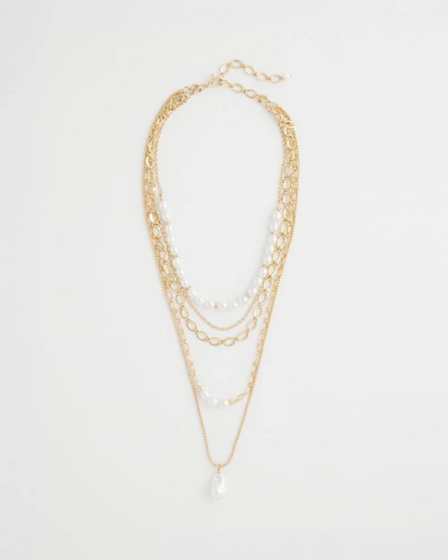 Chicos Convertible Pearl Multistrand Necklace - PEARL