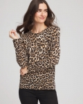 Chicos Cashmere Animal Long-Sleeve Pullover Sweater - CAMEL Chicos Cashmere Animal Long-Sleeve Pullover Sweater - CAMEL