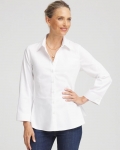 Chicos No Iron Peplum Stretch-Sateen Shirt - OPTIC WHITE Chicos No Iron Peplum Stretch-Sateen Shirt - OPTIC WHITE