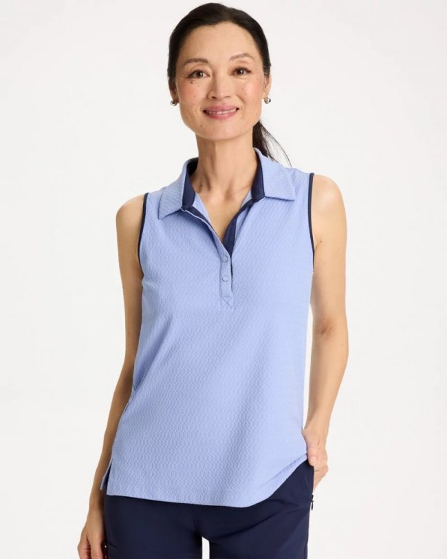 Chicos Zenergy® UPF Contrast Polo - BLUE MUSE