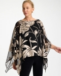 Chicos Travelers™ Burnout Floral Chiffon Top - TRAVELERS BLACK Chicos Travelers™ Burnout Floral Chiffon Top - TRAVELERS BLACK