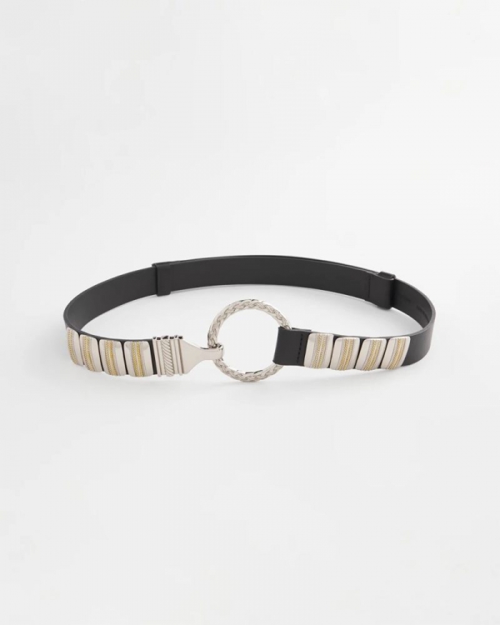 Chicos Mixed Metal Clasp Belt - BLACK