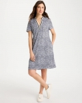Chicos Zenergy® UPF Crochet Contrast Trim Dress - BLUE MUSE