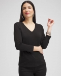 Chicos 3/4 Sleeve Perfect Tee - BLACK Chicos 3/4 Sleeve Perfect Tee - BLACK
