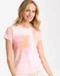 Chicos Cotton Stretch Watercolor Cap Sleeve Tee - CALYPSO CORAL Chicos Cotton Stretch Watercolor Cap Sleeve Tee - CALYPSO CORAL