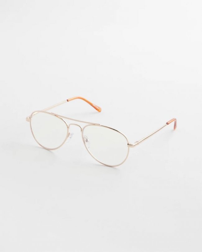 Chicos Metal Aviator Readers - GOLD