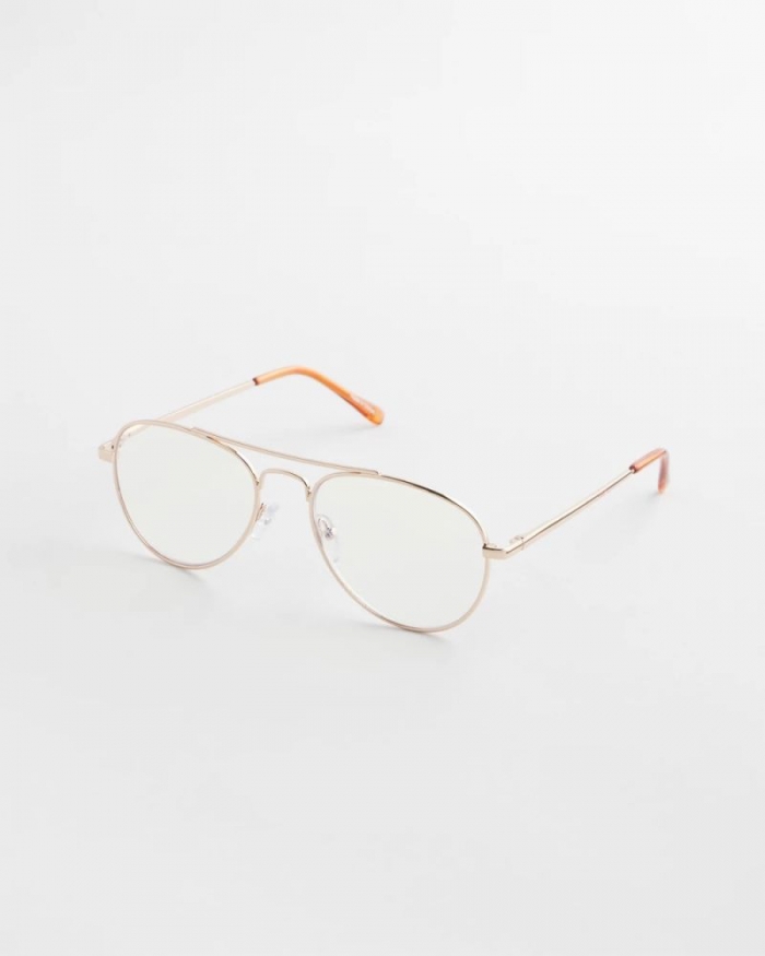 Chicos Metal Aviator Readers - GOLD