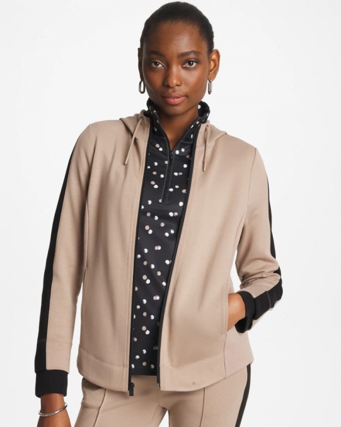 Chicos Zenergy® Double-Knit Contrast Jacket - STUDIO TAUPE