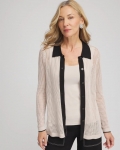 Chicos Pointelle Polo Cardigan - SMOKEY TAUPE Chicos Pointelle Polo Cardigan - SMOKEY TAUPE