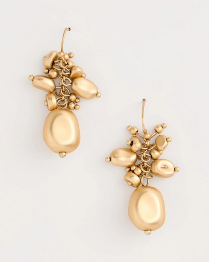 Chicos Goldtone Cluster Earrings - GOLD