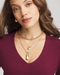 Chicos Convertible Three-Strand Pendant Necklace - GOLD