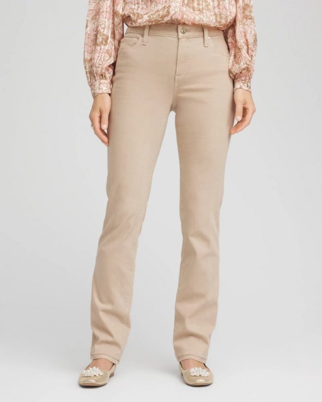 Chicos Girlfriend Slim Full-Length Jeans - CHAMPAGNE FIZZ