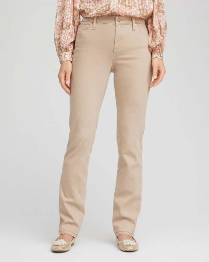 Chicos Girlfriend Slim Full-Length Jeans - CHAMPAGNE FIZZ